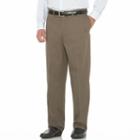 Men's Savane Performance Straight-fit Easy-care Flat-front Chinos, Size: 29x30, Brown