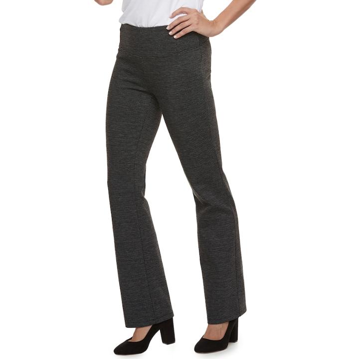 Women's Apt. 9&reg; Tummy Control Ponte Bootcut Pants, Size: Small, Black