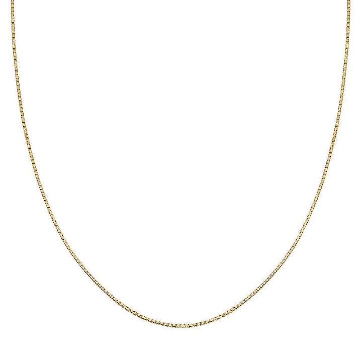 14k Gold Over Silver Box Chain Necklace - 18 In, Women's, Size: 18