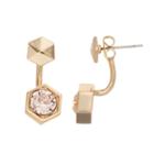 Coco Lane Hexagon Front-back Drop Earrings, Women's, White