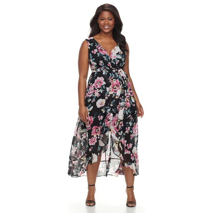 Plus Size Chaya Floral Chiffon Maxi Dress, Women's, Size: 18 W, Oxford
