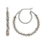 Simply Vera Vera Gray Bead Double Hoop Earrings, Women's, Silver