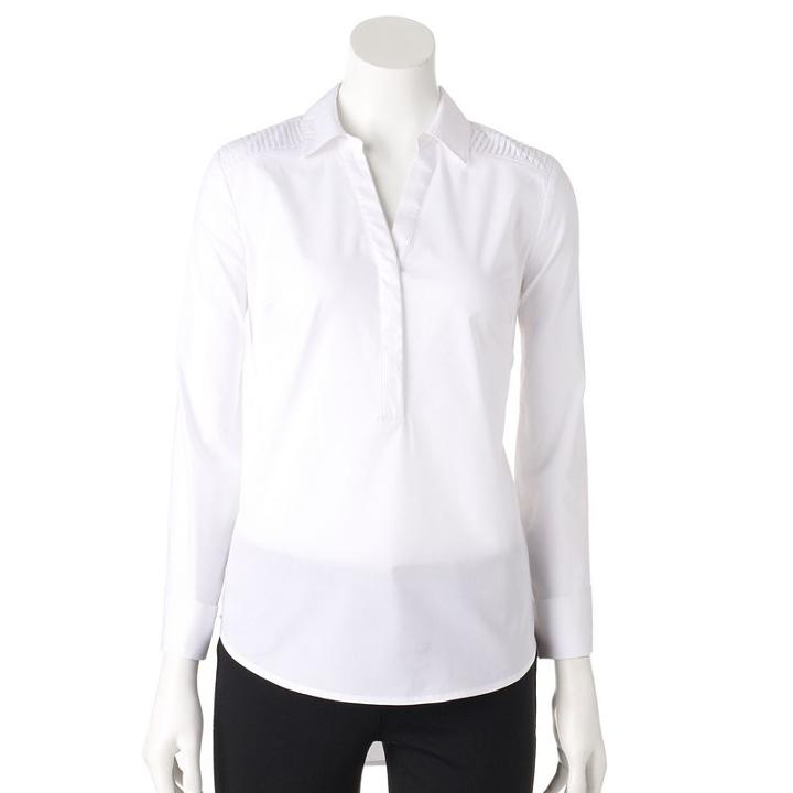 Women's Dana Buchman Poplin Blouse, Size: Small, White