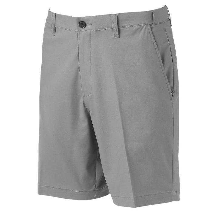 Men's Croft & Barrow&reg; True Comfort Classic-fit Stretch Flat Front Shorts, Size: 32, Grey