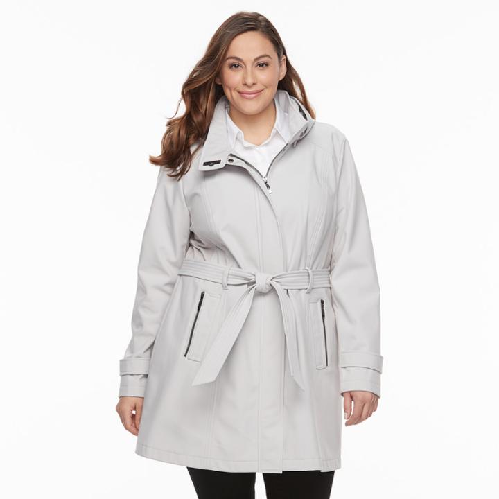 Plus Size Sebby Collection Soft Shell Jacket, Women's, Size: 1xl, Light Grey