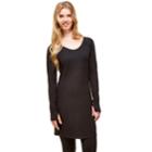 Women's Hottotties By Terramar Collins Thumb Hole V-neck Tunic, Size: Medium, Grey (charcoal)