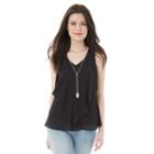 Juniors' Iz Byer California Cutout Ruffle Tank, Girl's, Size: Xs, Black