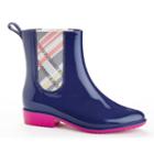 Henry Ferrera Clarity Women's Water-resistant Plaid Rain Boots, Size: 8, Blue (navy)