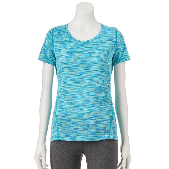 Women's Tek Gear&reg; Space-dyed Performance Tee, Size: Xl, Turquoise/blue (turq/aqua)