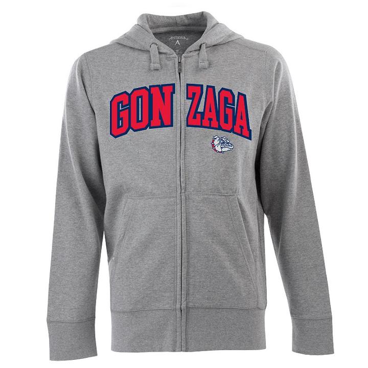 Men's Gonzaga Bulldogs Signature Zip Front Fleece Hoodie, Size: Xl, Grey