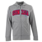 Men's Gonzaga Bulldogs Signature Zip Front Fleece Hoodie, Size: Xl, Grey