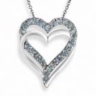 Two Hearts Forever One Sterling Silver Sky Blue Topaz Double Heart Pendant, Women's