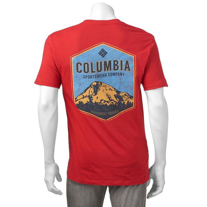 Men's Columbia Mountains Tee, Size: Xl, Light Red