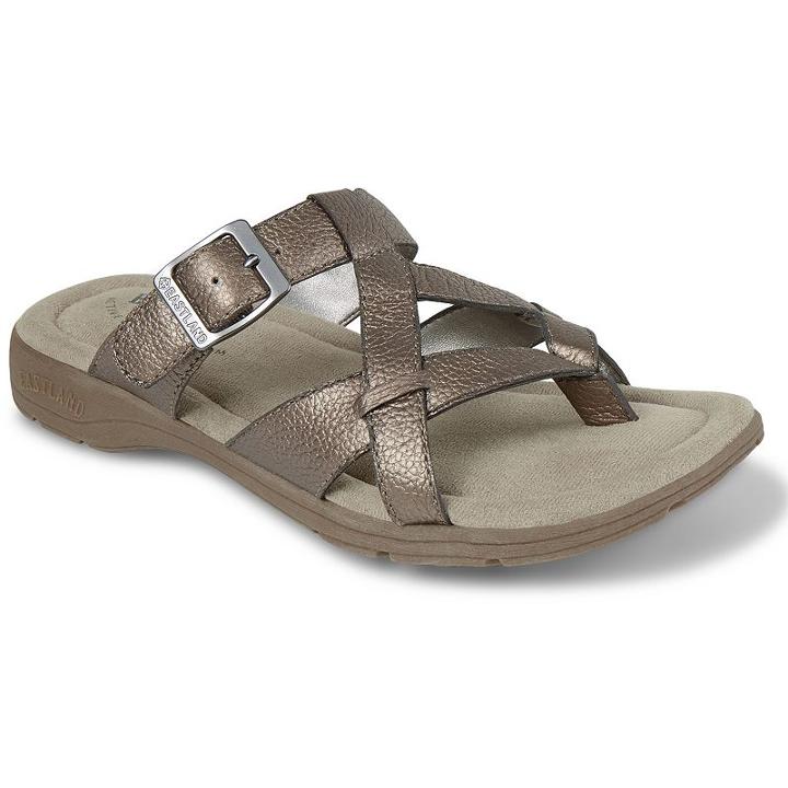 Eastland Pearl Women's Strappy Thong Sandals, Size: Medium (7), Dark Grey