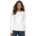Women's Croft & Barrow&reg; Essential Crewneck Sweater, Size: Medium, White