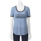 Juniors' Despicable Me I'd Rather Be A Minion Ringer Graphic Tee, Girl's, Size: Medium, Brt Blue