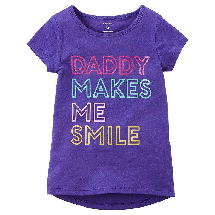 Girls 4-8 Carter's Daddy Makes Me Smile Graphic Tee, Size: 6x, Purple