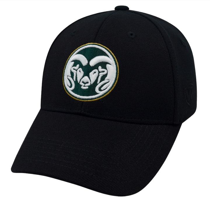 Adult Top Of The World Colorado State Rams One-fit Cap, Men's, Black