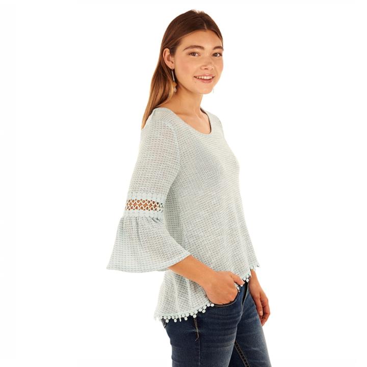 Juniors' Wallflower Lace Trim High-low Top, Teens, Size: Small, White Oth