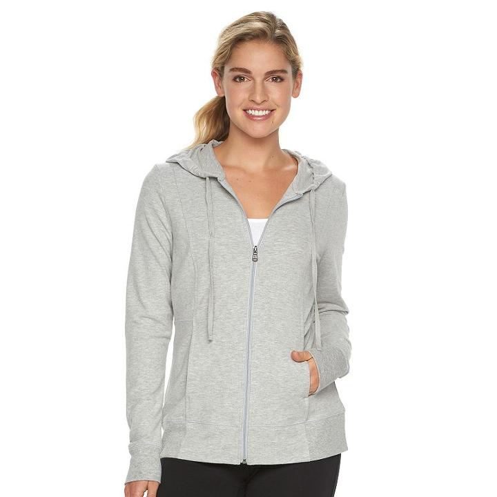 Women's Tek Gear&reg; Dry Tek Long Sleeve Hoodie, Size: Large, Med Grey