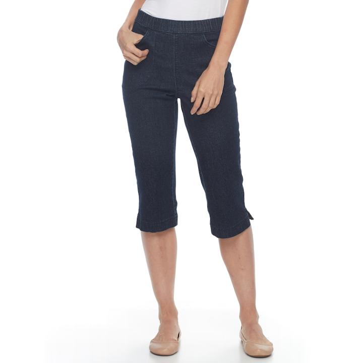 Women's Croft & Barrow&reg; Pull-on Capris, Size: Xl, Blue