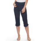 Women's Croft & Barrow&reg; Pull-on Capris, Size: Xl, Blue