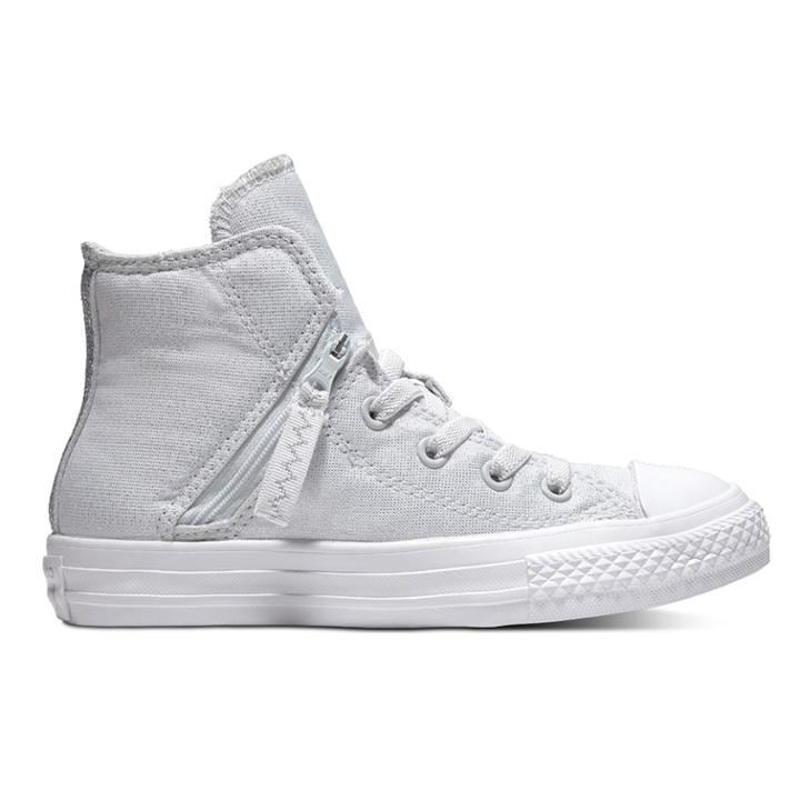Kids' Converse Chuck Taylor All Star Pull Zip High Top Shoes, Kids Unisex, Size: 1, Grey