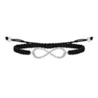 Silver-plated Crystal Infinity Slipknot Bracelet, Women's, Grey