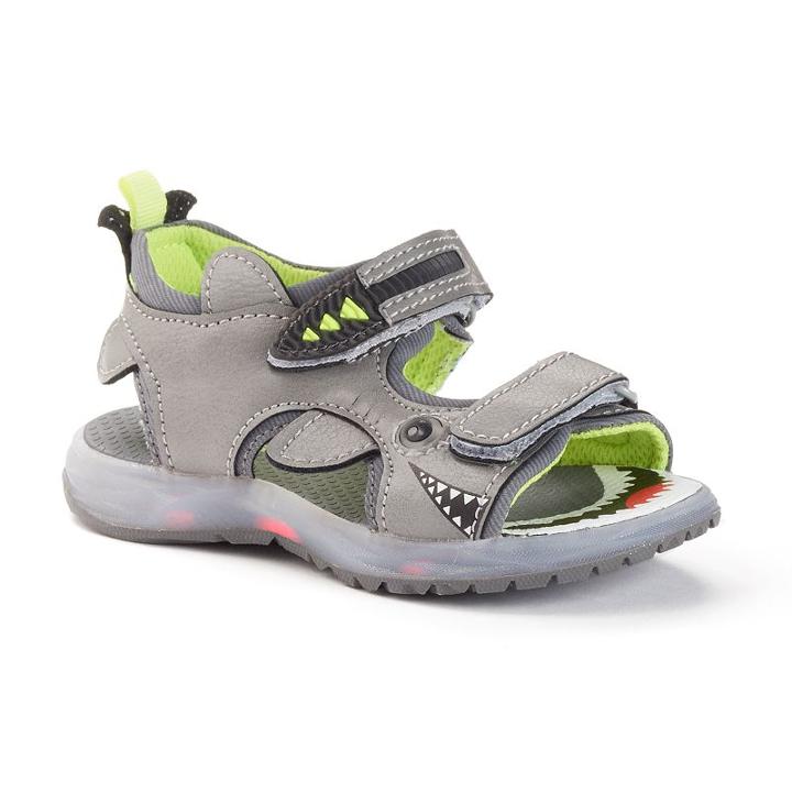 Carter's Presley Toddler Boys' Light-up Shark Sandals, Boy's, Size: 10 T, Grey