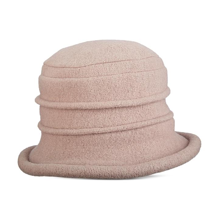 Women's Scala Knit Wool Packable Cloche Hat, Beig/green (beig/khaki)