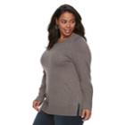 Plus Size Apt. 9&reg; Lurex Crewneck Sweater, Women's, Size: 2xl, Grey