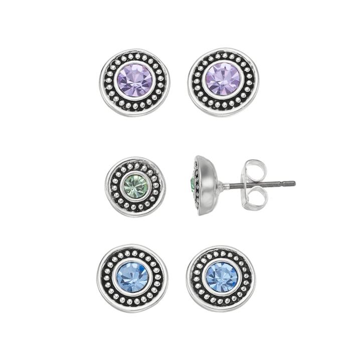 Napier Simulated Crystal Stud Earring Set, Women's, Multicolor