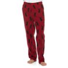 Men's Patterned Microfleece Lounge Pants, Size: Large, Red