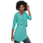 Maternity A:glow Asymmetrical Popover Nursing Top, Women's, Size: L-mat, Med Blue