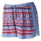Juniors' Pink Republic Mix-print Shortie Shorts, Girl's, Size: Small, Red Other