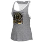 Women's Ccm Boston Bruins Split Stack Lace Back Tank Top, Size: Small, Grey