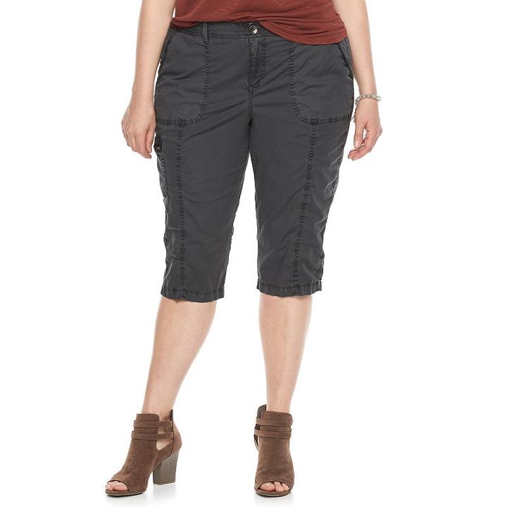 Plus Size Sonoma Goods For Life&trade; Cargo Capris, Women's, Size: 18 W, Dark Grey