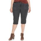Plus Size Sonoma Goods For Life&trade; Cargo Capris, Women's, Size: 18 W, Dark Grey