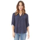 Juniors' Iz Byer Roll-tab Shirt, Teens, Size: Small, Navy White Arrows