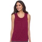 Women's Elle&trade; Pleated Ruffle Tank, Size: Xs, Dark Red