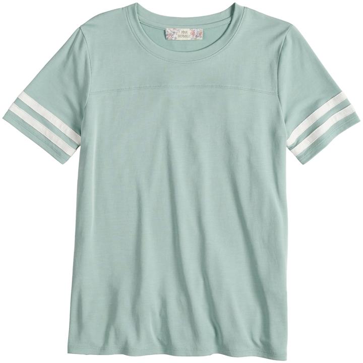 Girls Plus Size Pink Republic Crewneck Varsity Tee, Size: Xl, Med Green