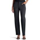 Petite Lee All Day Relaxed Straight-leg Twill Mid-rise Pants, Women's, Size: 8p - Short, Grey (charcoal)