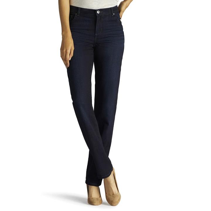 Women's Lee Relaxed Fit Straight Leg Jeans, Size: 14 Avg/reg, Dark Blue