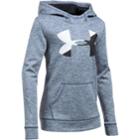 Girls 7-16 Under Armour Novelty Big Logo Hoodie, Size: Small, Gray White