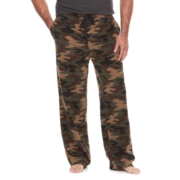 Big & Tall Croft & Barrow&reg; Patterned Microfleece Lounge Pants, Men's, Size: 3xb, Green