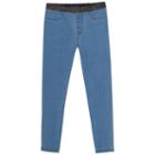 Girls 4-6x French Toast Metallic Waist Skinny Denim Pants, Girl's, Size: 6x, Dark Blue