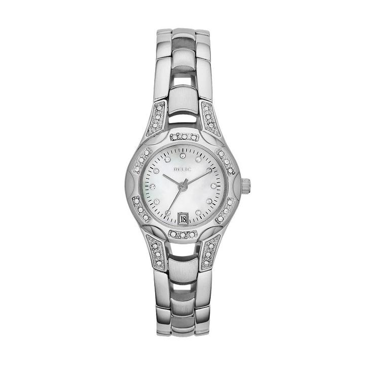 Relic Women's Charlotte Crystal Stainless Steel Watch, Size: Small, Grey