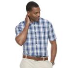 Men's Croft & Barrow&reg; True Comfort Classic Fit Stretch Patterned Button Down Shirt, Size: Xxl, Blue