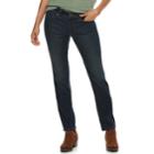 Petite Sonoma Goods For Life&trade; Curvy Mid-rise Straight-leg Jeans, Women's, Size: 4 Petite, Blue (navy)
