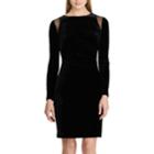 Women's Chaps Mesh Cutout Velvet Sheath Dress, Size: 4, Black